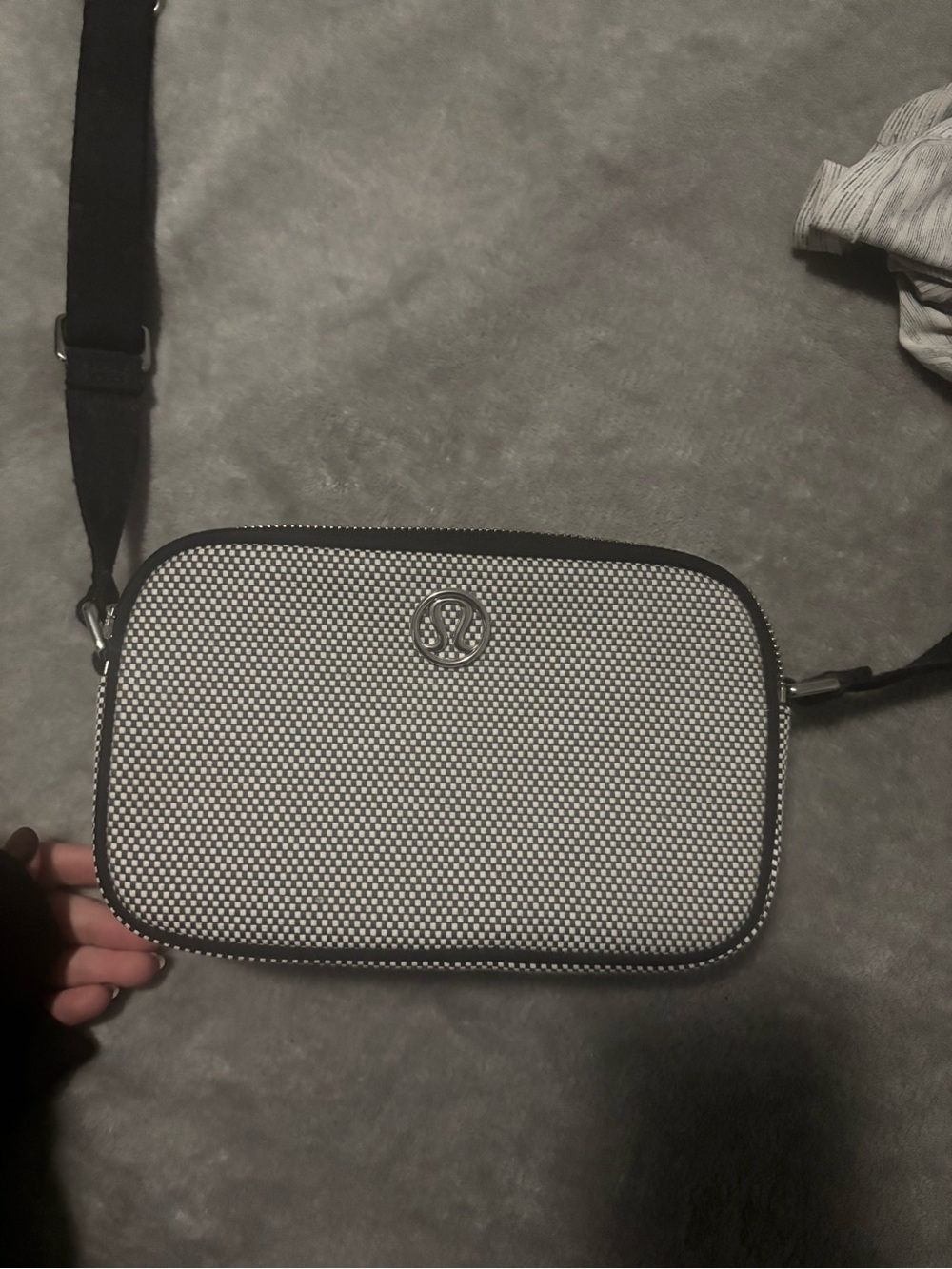 lululemon athletica Gray Textured Crossbody purse
